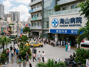 大橘湾城的海山医院是一座专门处理热带传染病的大型医院.png